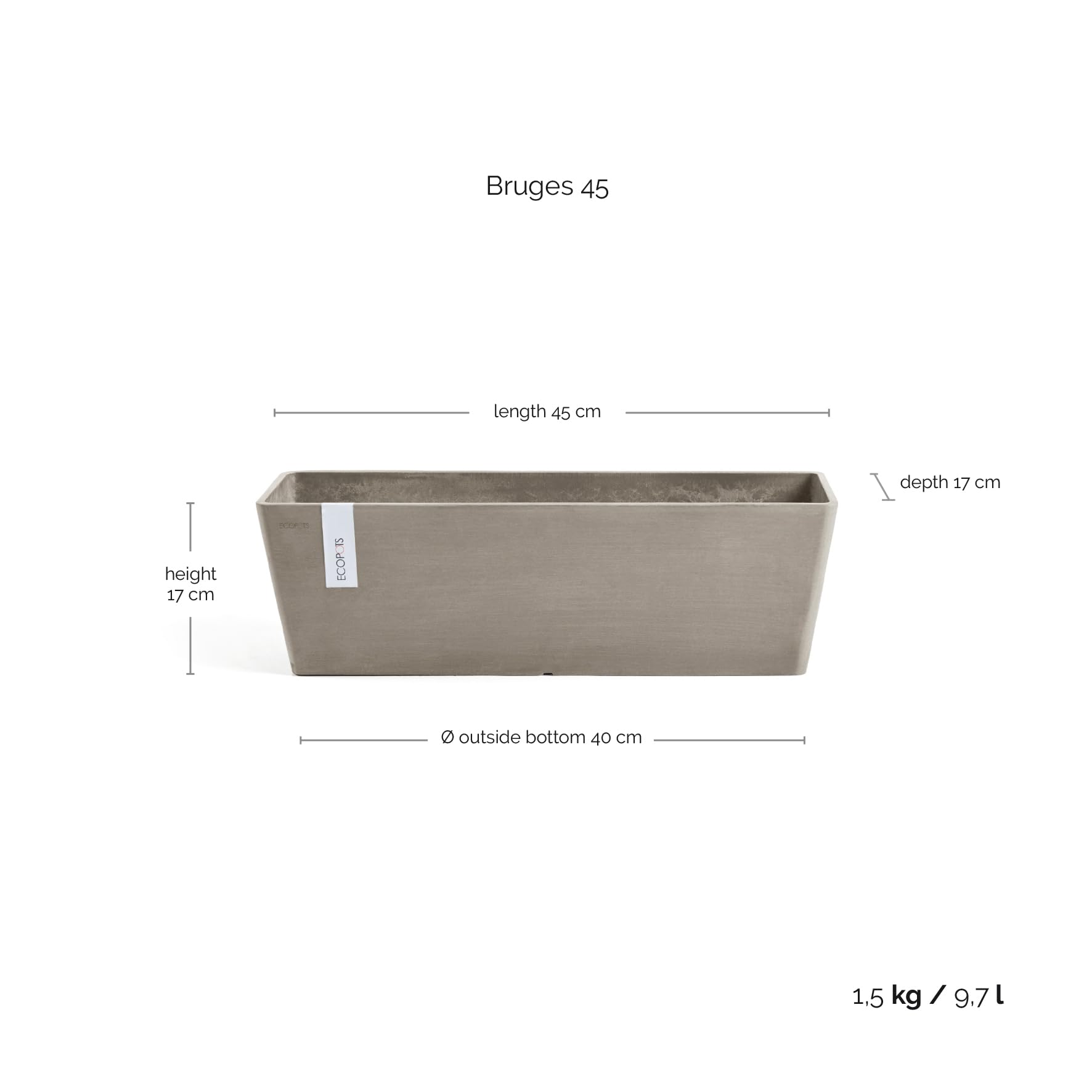ecopots-bruges-45-taupe-jardini-re-rectangulaire-45-x-17-x-h-17-cm-9-7-l image 3