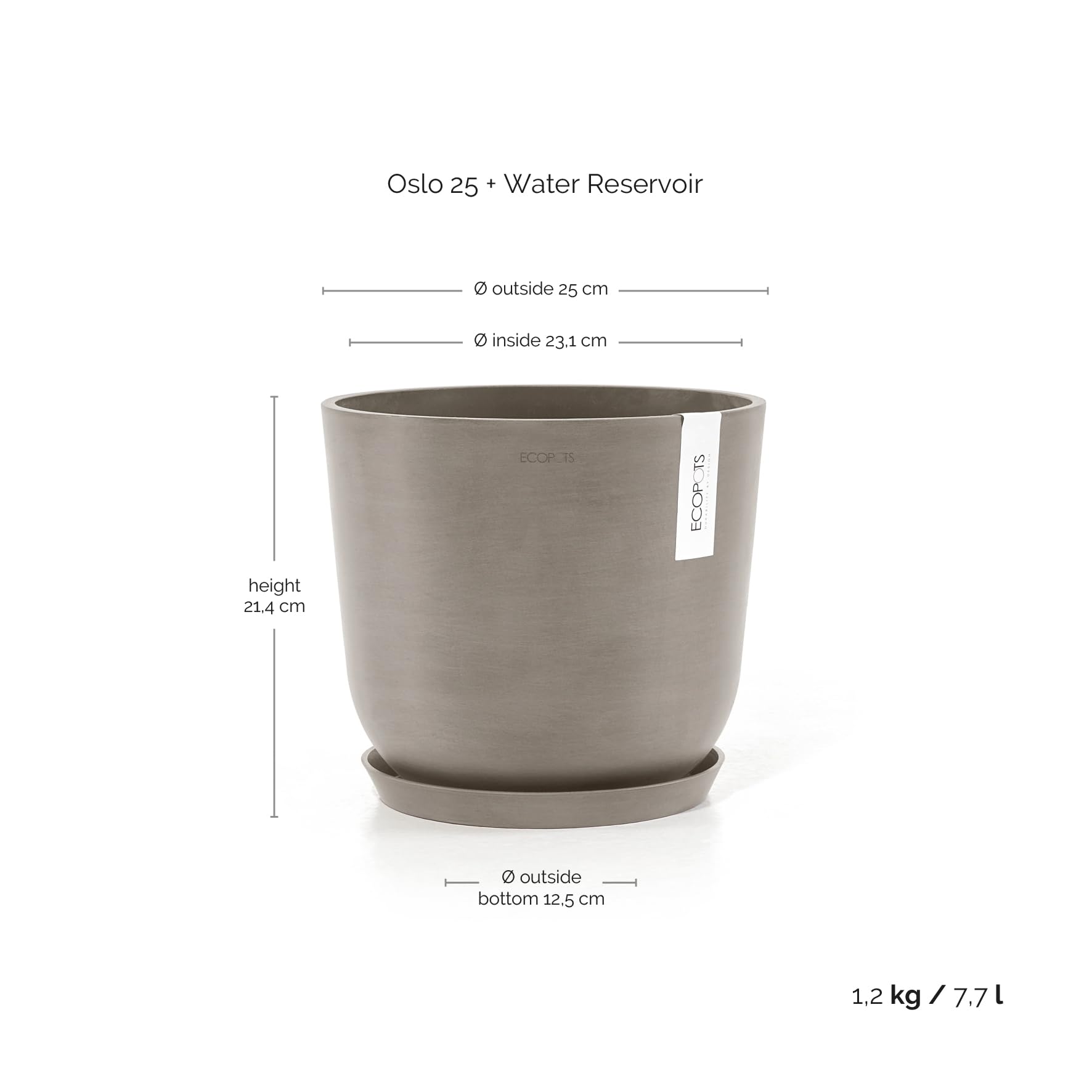 ecopots-pot-rond-oslo-25-taupe-avec-r-servoir-d-eau-7-7-l image 3