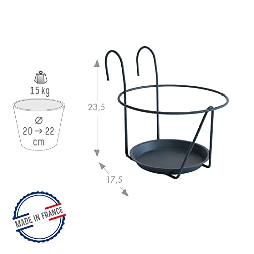 louis-moulin-porte-pots-soucoupe-crochet-20-22-cm-anthracite image 5
