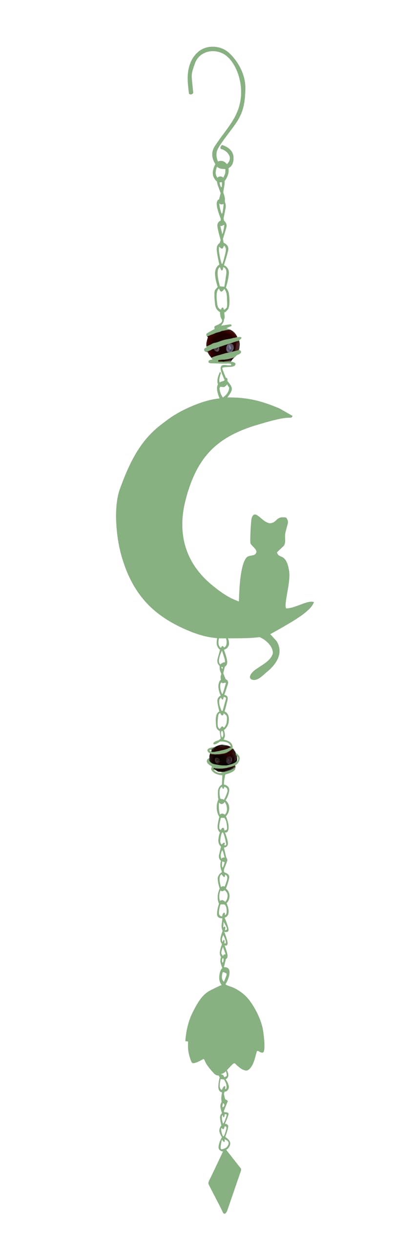 louis-moulin-carillon-m-tal-chat-lune-90-cm-vert-p-le image 1