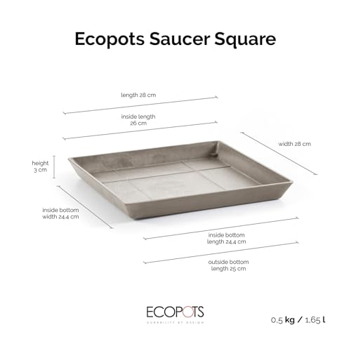 ecopots-square-soucoupe-30-taupe-28-x-28-x-h-3-cm-pour-rotterdam-30 image 7