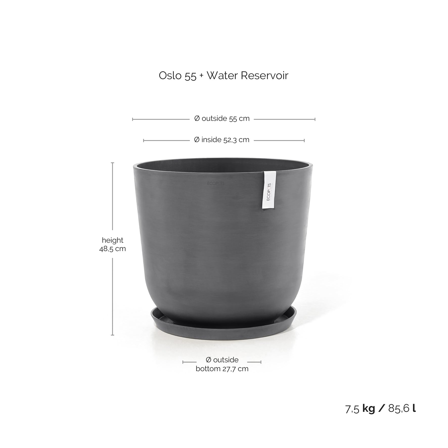 ecopots-oslo-55-pot-rond-avec-r-servoir-d-eau-gris-55-x-h-47-9-cm-85-6-l image 8