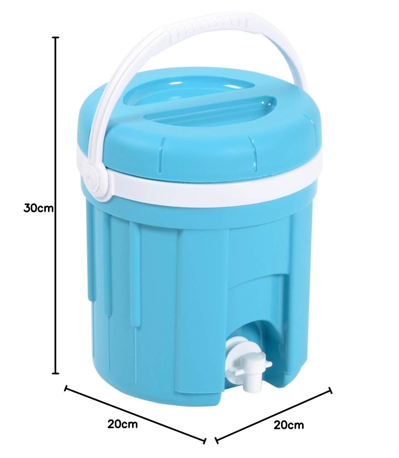 eda-fontaine-isotherme-4-l-avec-poign-e-23-3-x-26-cm-bleu-turquoise-blanc image 2