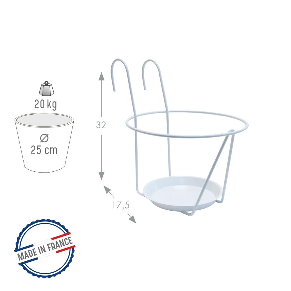 louis-moulin-porte-pots-soucoupe-crochet-25-cm-blanc-fixation-balcon image 3