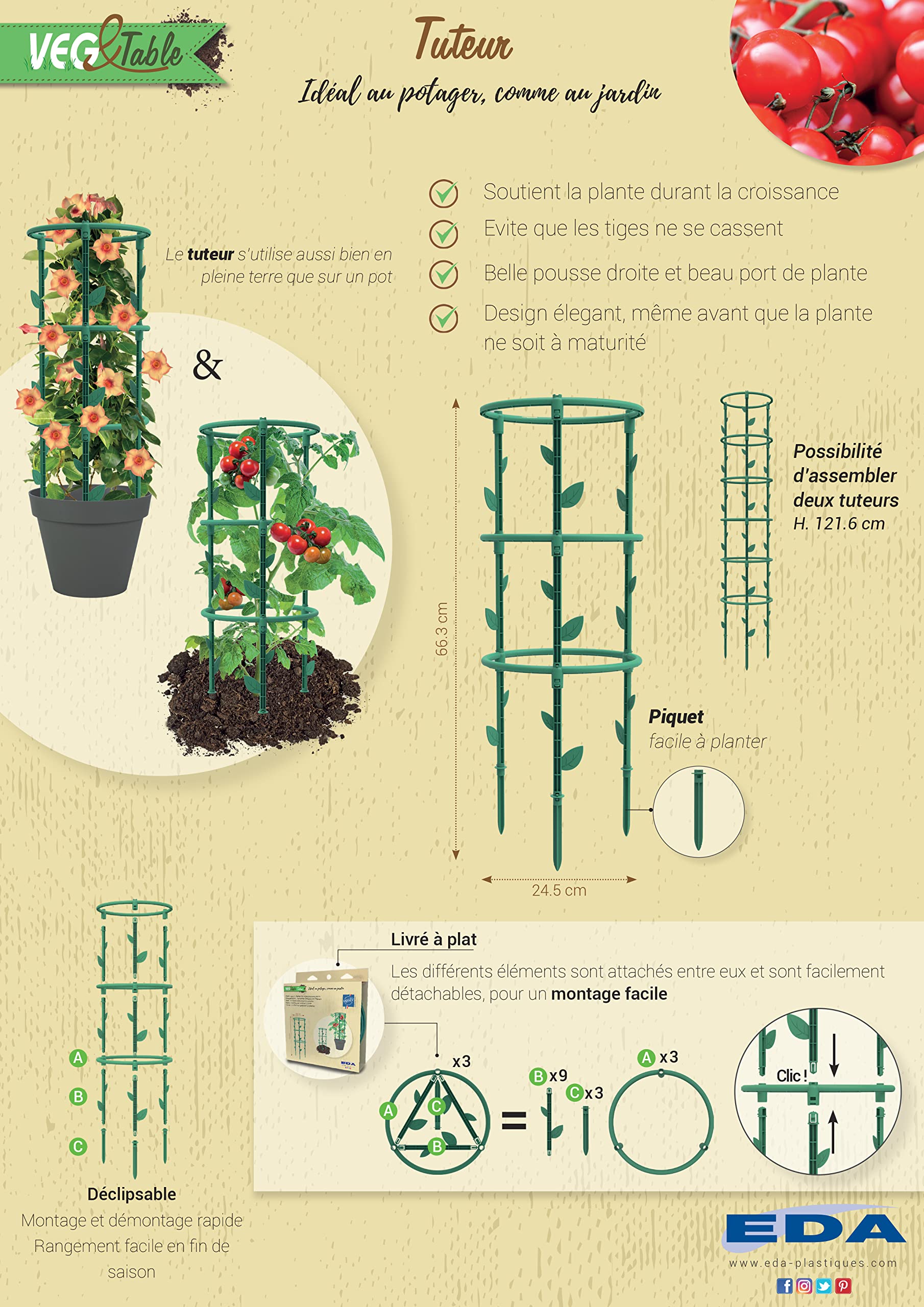 eda-veg-table-tuteur-pour-plantes-grimpantes-rond-25-x-h-66-3-cm-vert-canada image 7