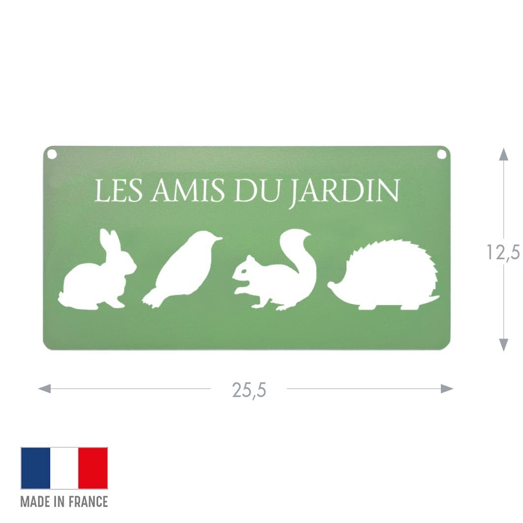 louis-moulin-pancarte-murale-m-tal-les-amis-du-jardin-25-5-x-12-5-cm-vert-p-le image 2