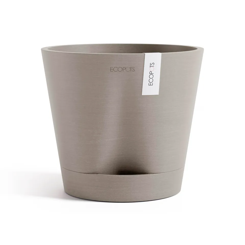 ecopots-venice-2-pot-rond-avec-r-servoir-d-eau-20-cm-taupe image 1