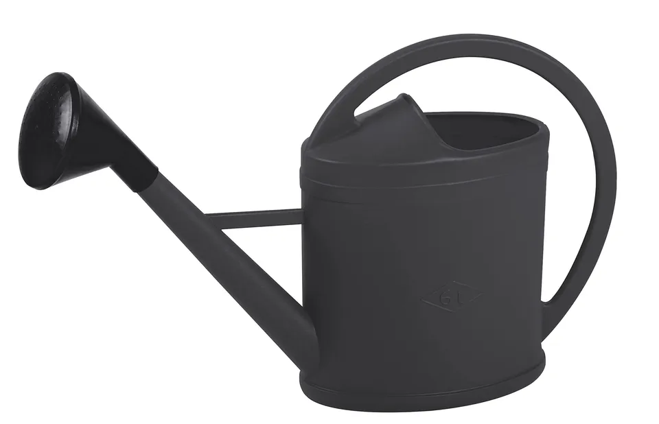 eda-arrosoir-ovale-parisien-6-litres-avec-pomme-gris-anthracite image 1
