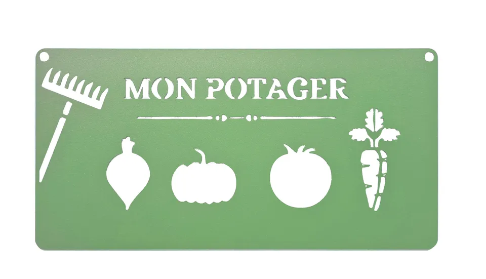 louis-moulin-pancarte-murale-mon-potager-acier-poxy-25-x-12-5-cm-vert-p-le image 1