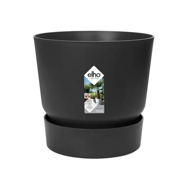 elho-greenville-rond-40-cm-pot-de-fleur-avec-soucoupe-int-gr-e-living-noir image 1