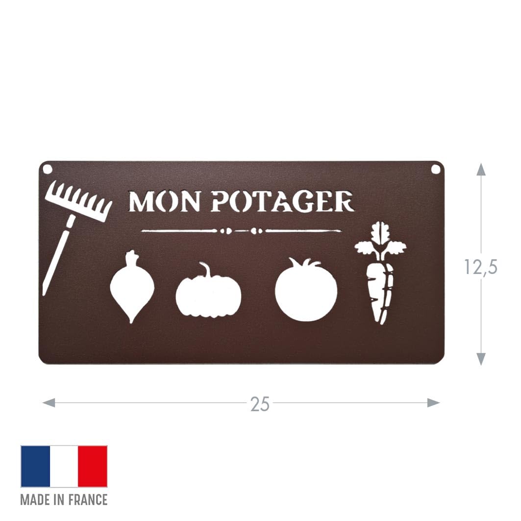 louis-moulin-pancarte-murale-m-tal-mon-potager-25-x-12-5-cm-fer-vieilli image 2