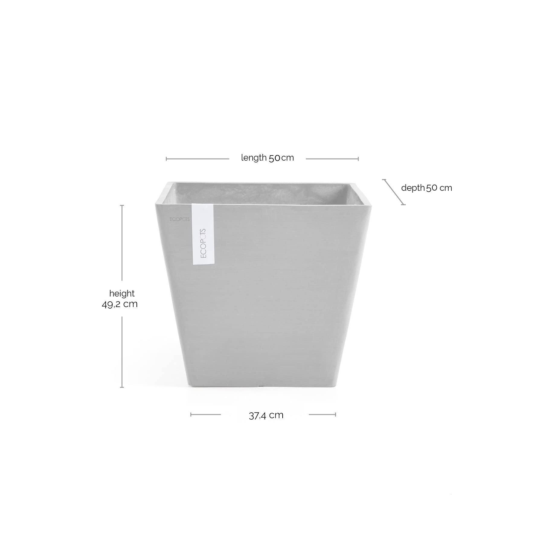 ecopots-rotterdam-50-pot-roulettes-carr-taupe-gris-brun-50-x-50-cm-recycl image 2