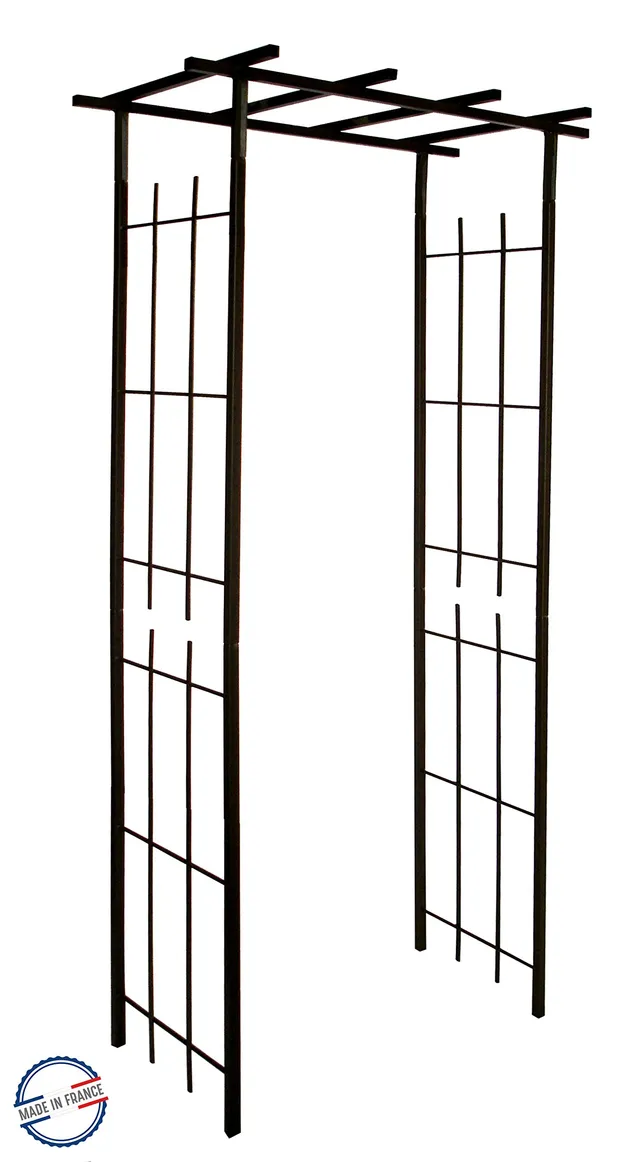 louis-moulin-pergola-troite-tube-carr-plante-grimpante-fer-vieilli-97-x-40-x-198 image 1