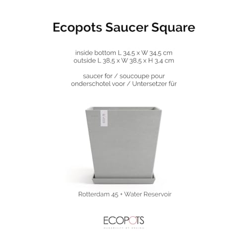 ecopots-square-45-soucoupe-blanc-gris-38-5-cm image 5